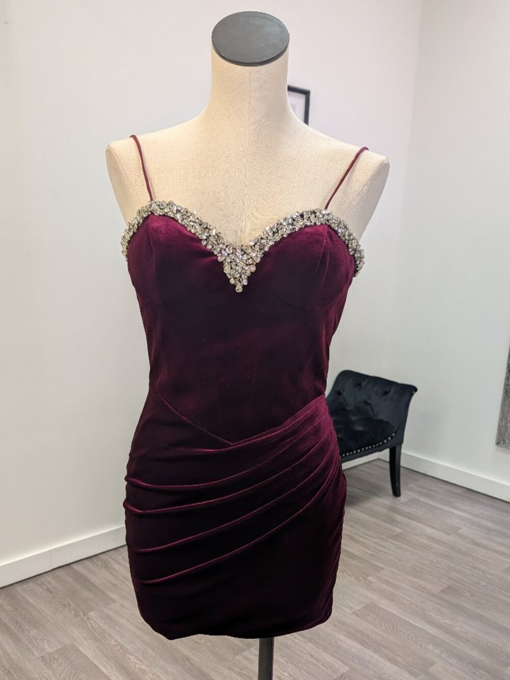 Jovani #40360 Burgandy cocktail dress size 2